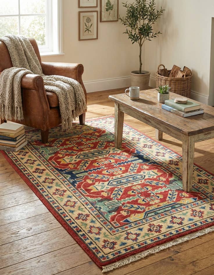 Detail image of 2' 7 x 4' 1  Hand Knotted Kazak Oriental Rug