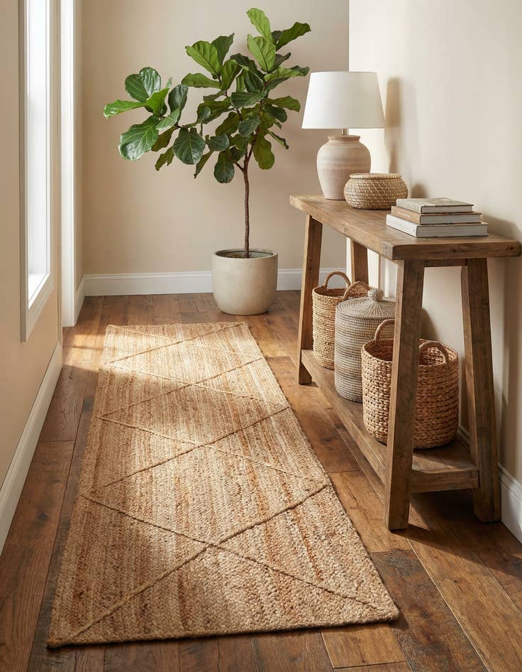 Detail image of  2' 2 x 8' 2  Hand Braided Jute Runner Rug
