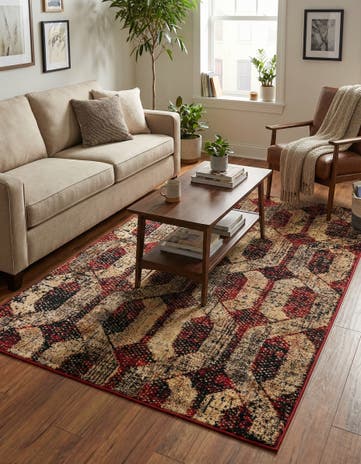 Burgundy Saturn Rug