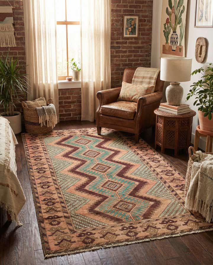 3' 6 x 6' 1 Hand Knotted Ultra Vintage Persian Wool Rug