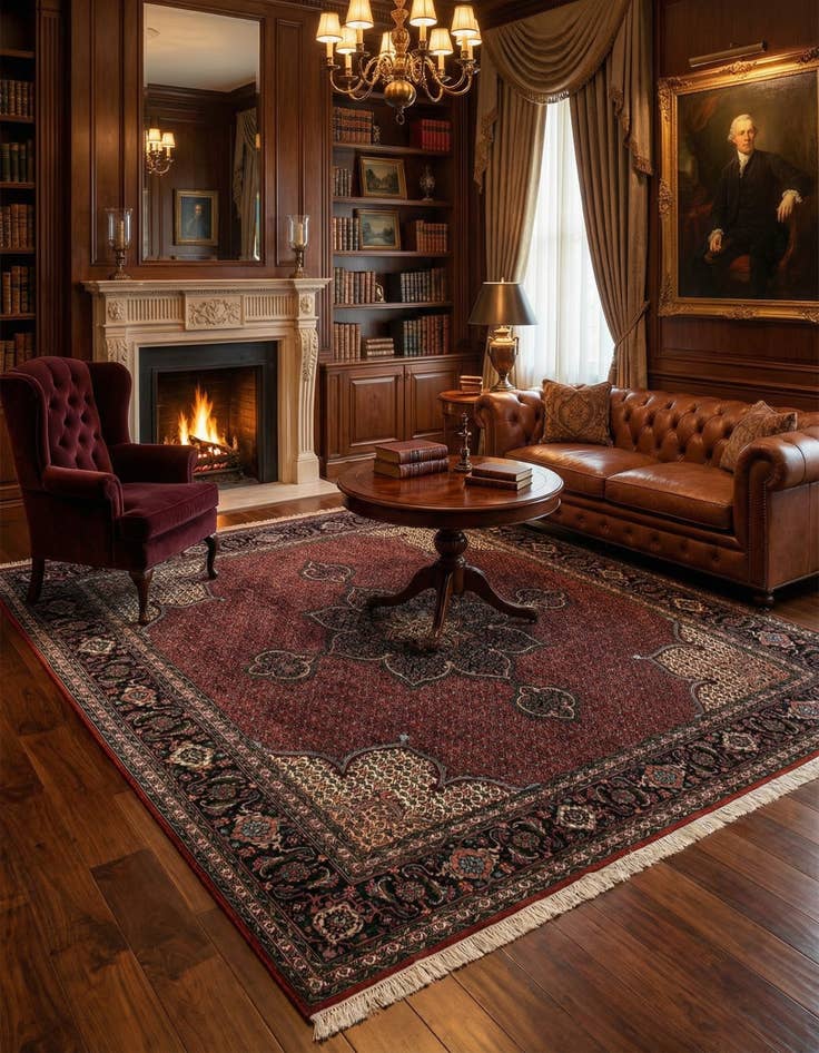 Detail image of 6' 9 x 6' 11 Tabriz Mahi Square Rug