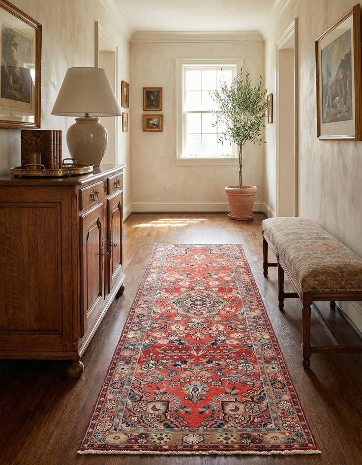 Detail image of 2' 9 x 9' 1 Hamedan Runner Rug