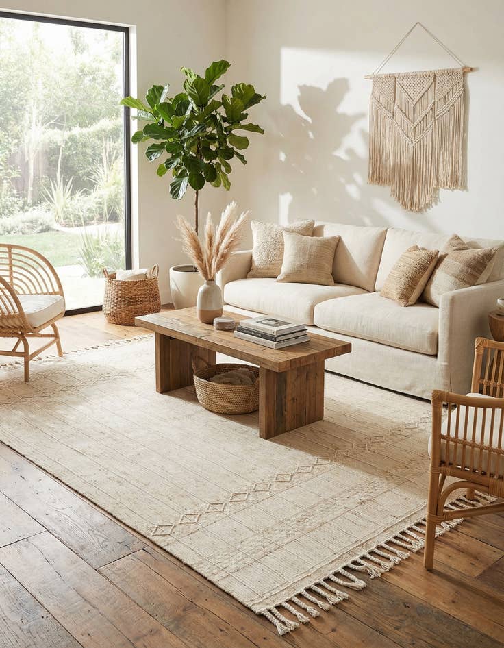 Detail image of 10' x 14' 1  Washable Eco Bohemian Indoor / Outdoor Rug