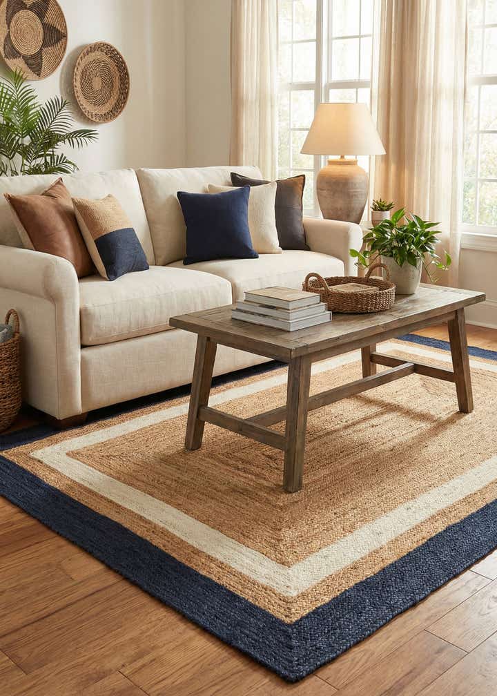 6' 1 x 9' Handmade Braided Jute Rug