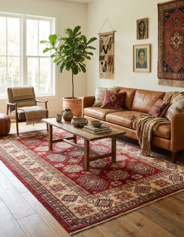 5' 9 x 8' 2 Hand Knotted Kazak Oriental Rug