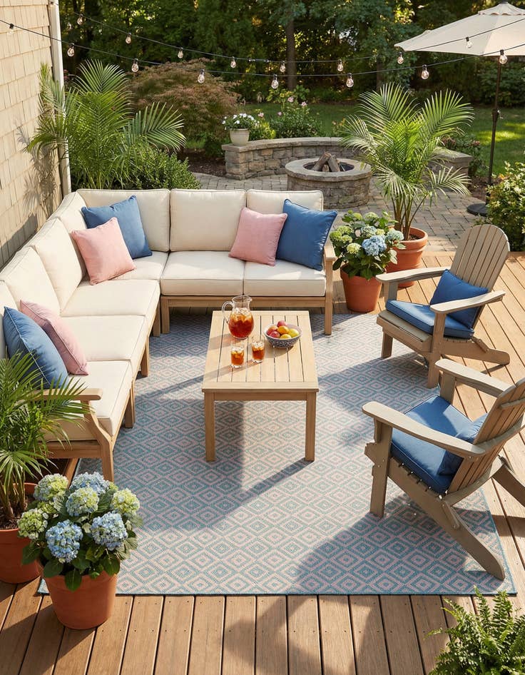 Detail image of 7' 10 x 10'  Washable Jill Zarin Costa Rica Indoor / Outdoor Rug