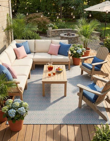 7' 10 x 10' Easy-Clean Jill Zarin Costa Rica Indoor / Outdoor Rug