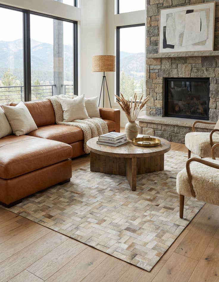 Detail image of  5' 5 x 7' 5 Cowhide Rug