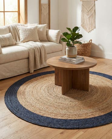  8' x 8'  Hand Braided Jute Round Rug