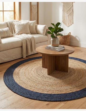 Natural Handmade Braided Jute Round Rug