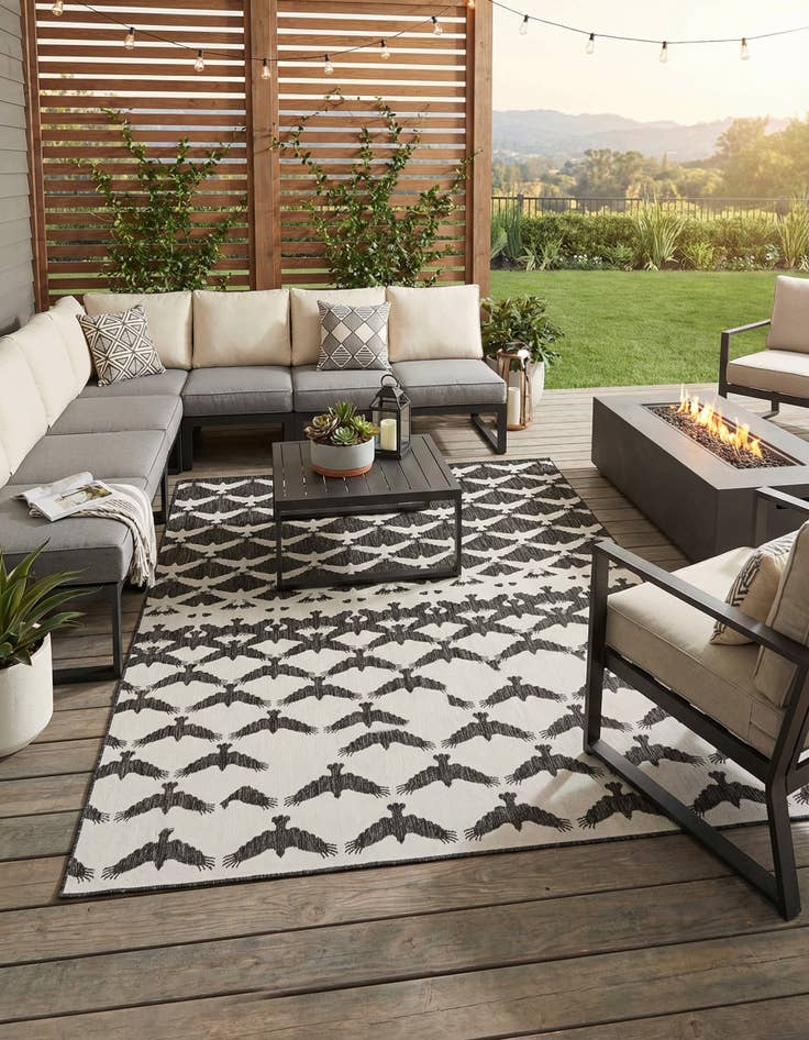 Detail image of 10' x 14'  Washable Modern Indoor / Outdoor Rug