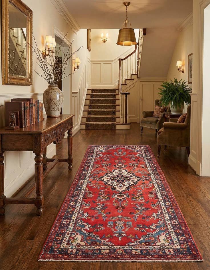 Detail image of 3' 5 x 9' 9 Hamedan Rug