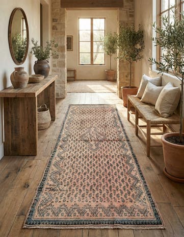 3' 2 x 8' 8 Hand Knotted Ultra Vintage Persian Wool Runner Rug