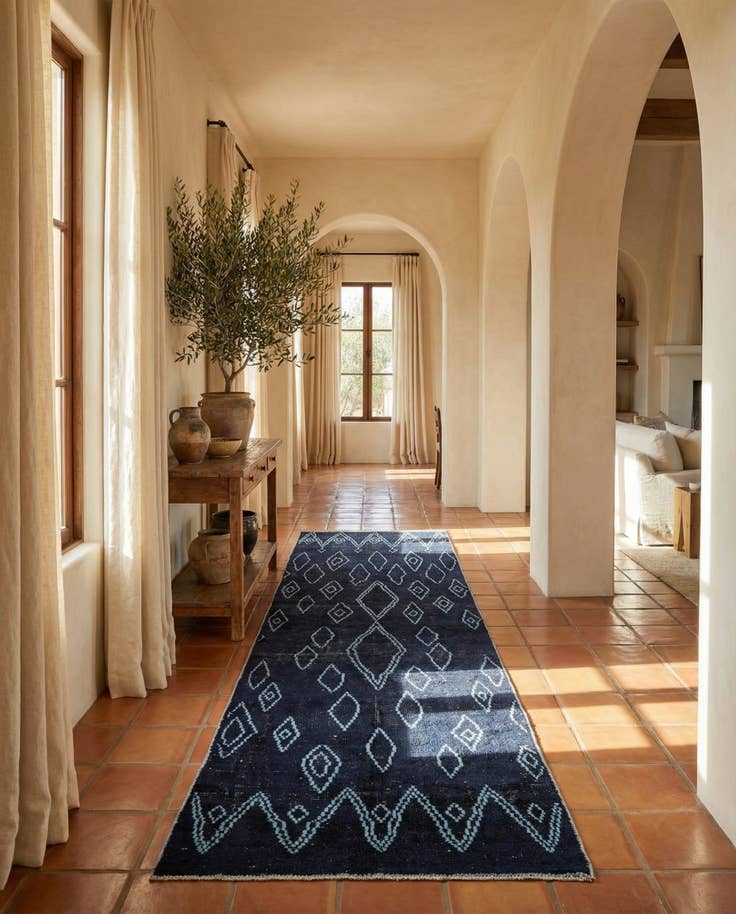 Detail image of 4' 4 x 15' 5 Hand Knotted Moroccan Wool Runner Rug