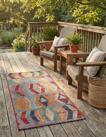 2' x 4' Easy-Clean Modern Indoor / Outdoor Runner Rug