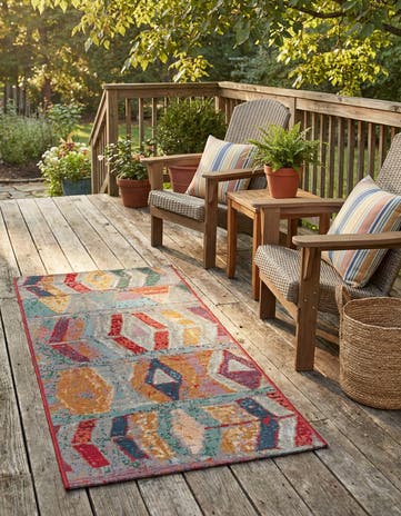 2' x 4' Easy-Clean Modern Indoor / Outdoor Runner Rug