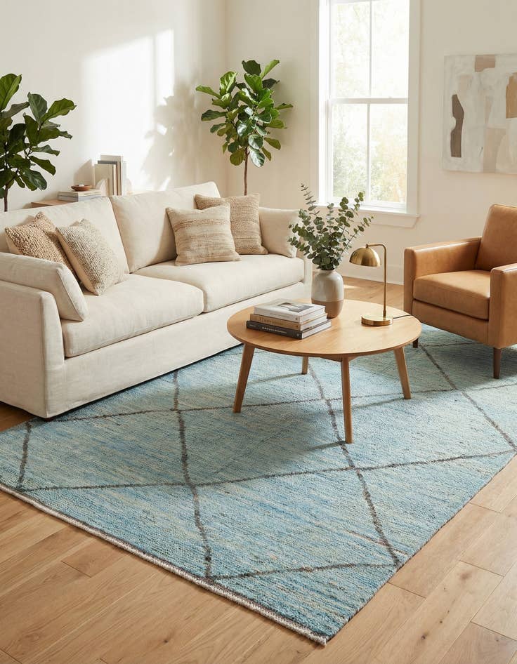 Detail image of 5' 10 x 9' 2  Hand Knotted Moroccan Wool Rug