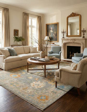 8' 1 x 10' Hand Knotted Oushak Rug