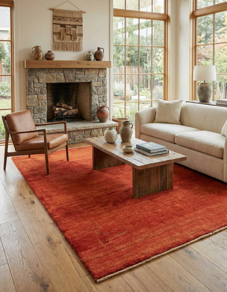 Detail image of  5' x 6' 4  Hand Knotted Gabbeh Shouli Persian Wool Rug