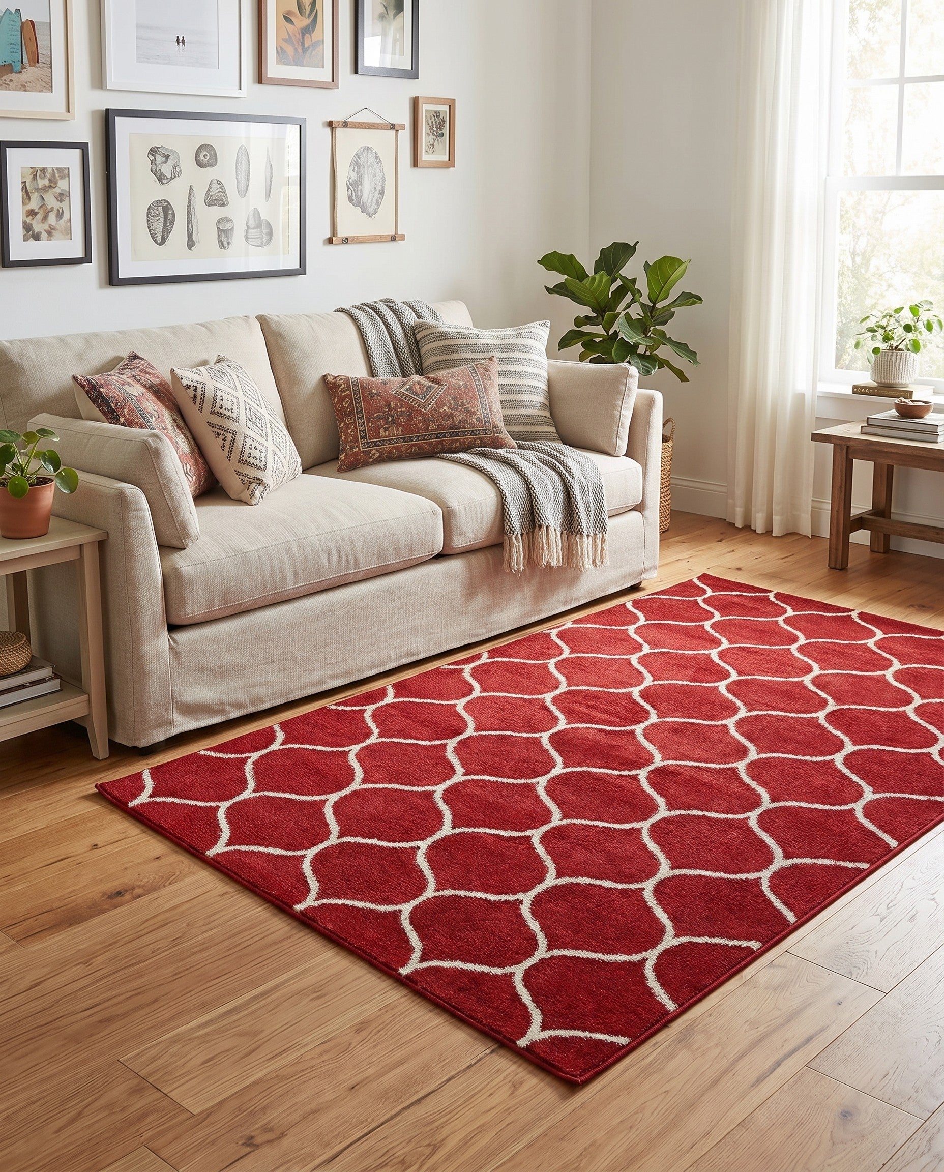 4' x 6' Lattice Frieze Rug