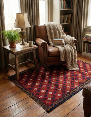 3' x 4' 5 Hand Knotted Balouch Persian Wool Rug