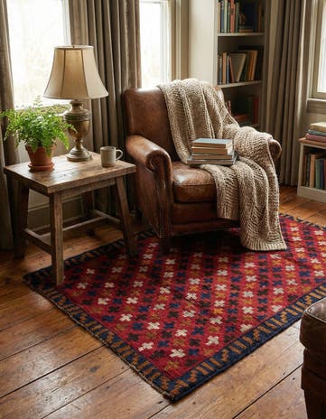 3' x 4' 5 Hand Knotted Balouch Persian Wool Rug