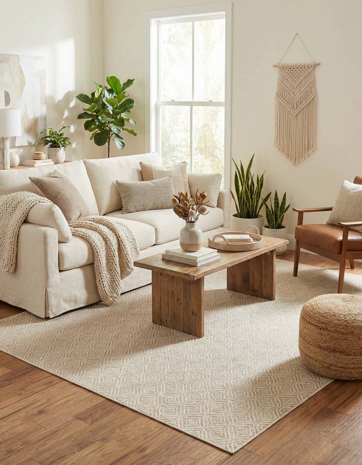 Detail image of 7' 10 x 11' Easy-Clean Trellis Indoor / Outdoor Rug