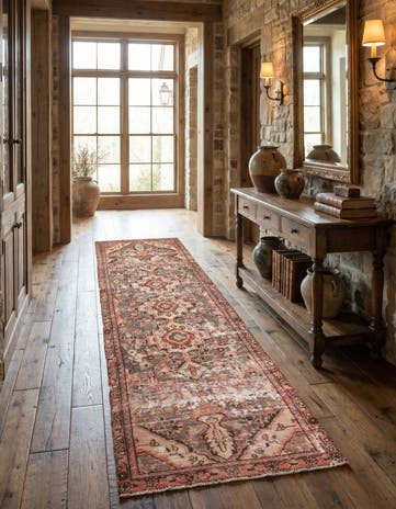 3' 1 x 9' 3 Hand Knotted Ultra Vintage Persian Wool Runner Rug