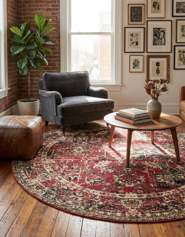 Detail image of 7' 10 x 7' 10 Saturn Round Rug