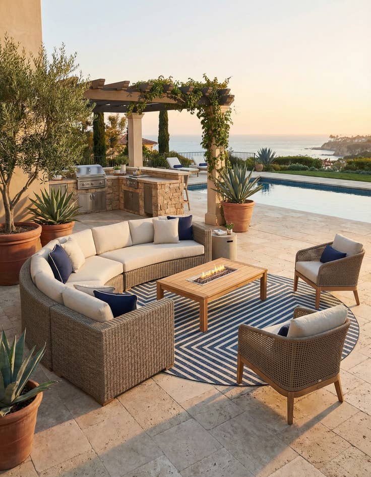 Detail image of 13' x 13'  Washable Modern Indoor / Outdoor Round Rug