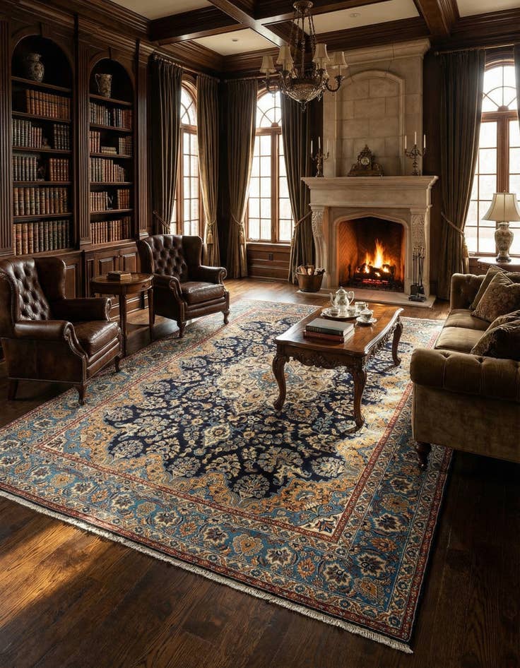 Detail image of 9' 6 x 12' 7 Kashmar Wool Rug