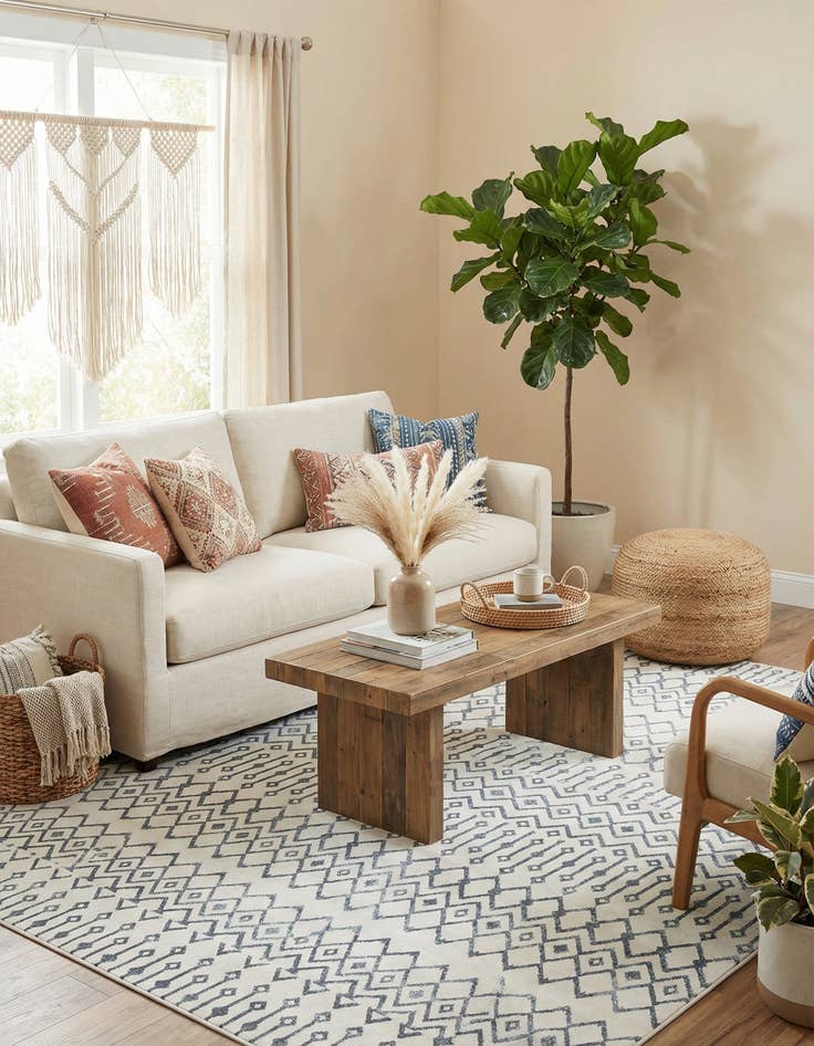 Detail image of 10' x 13' Bohemian Trellis Rug