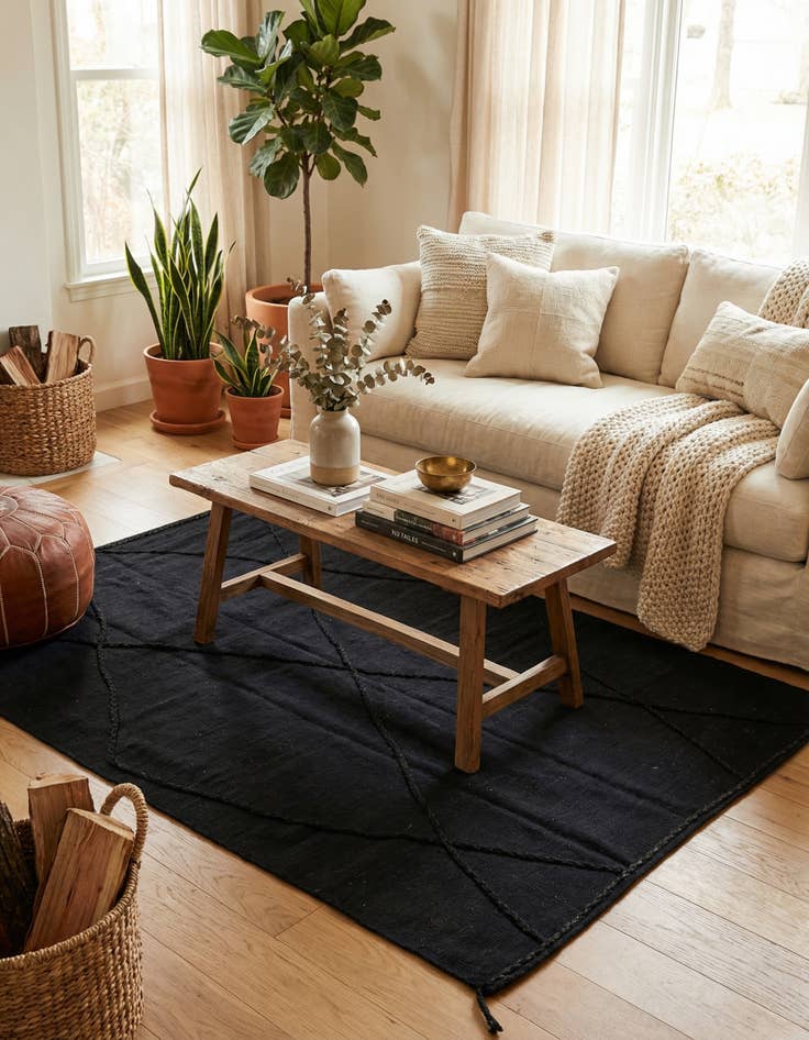 Detail image of 5' 6 x 7' 7  Hand Knotted Moroccan Wool Rug