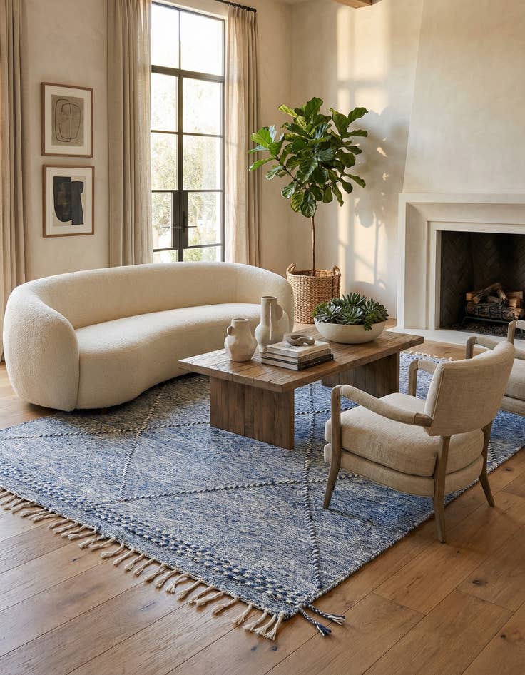 Detail image of 6' 5 x 10' 5  Hand Knotted Moroccan Wool Rug