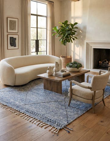 6' 5 x 10' 5 Hand Knotted Moroccan Wool Rug