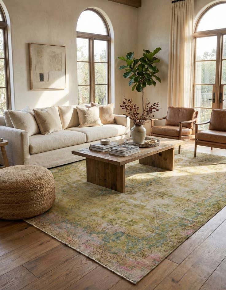 Detail image of 9' 6 x 13' 3  Hand Knotted Ultra Vintage Persian Wool Rug