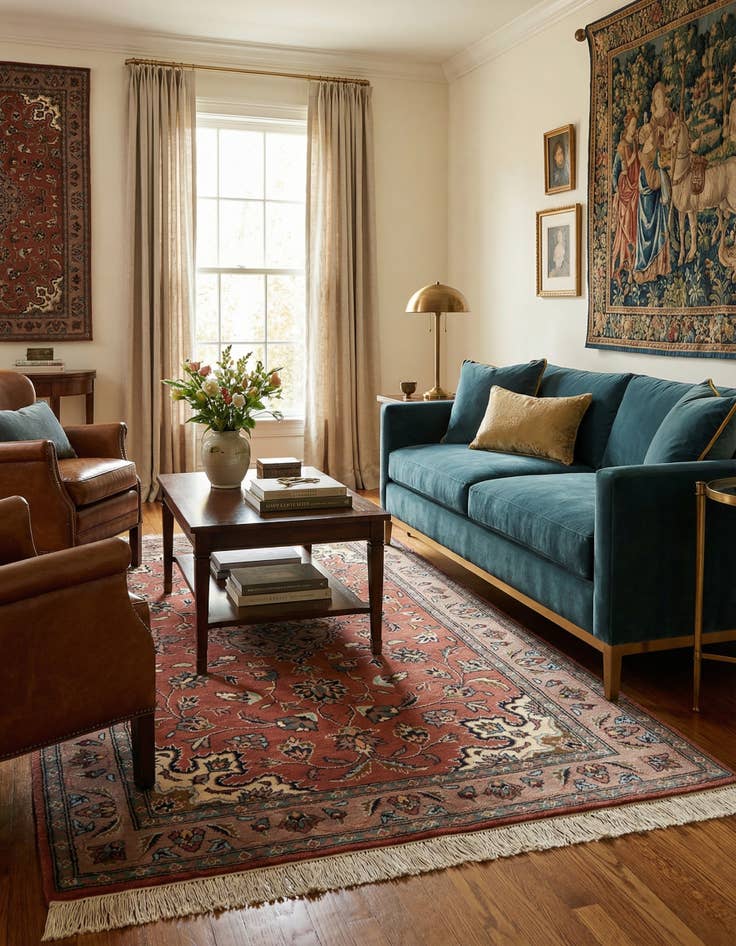 Detail image of  4' 1 x 6' 4  Hand Knotted Lahour Oriental Wool Rug