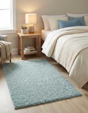 Light Slate Blue Comfort Solid Shag Rug