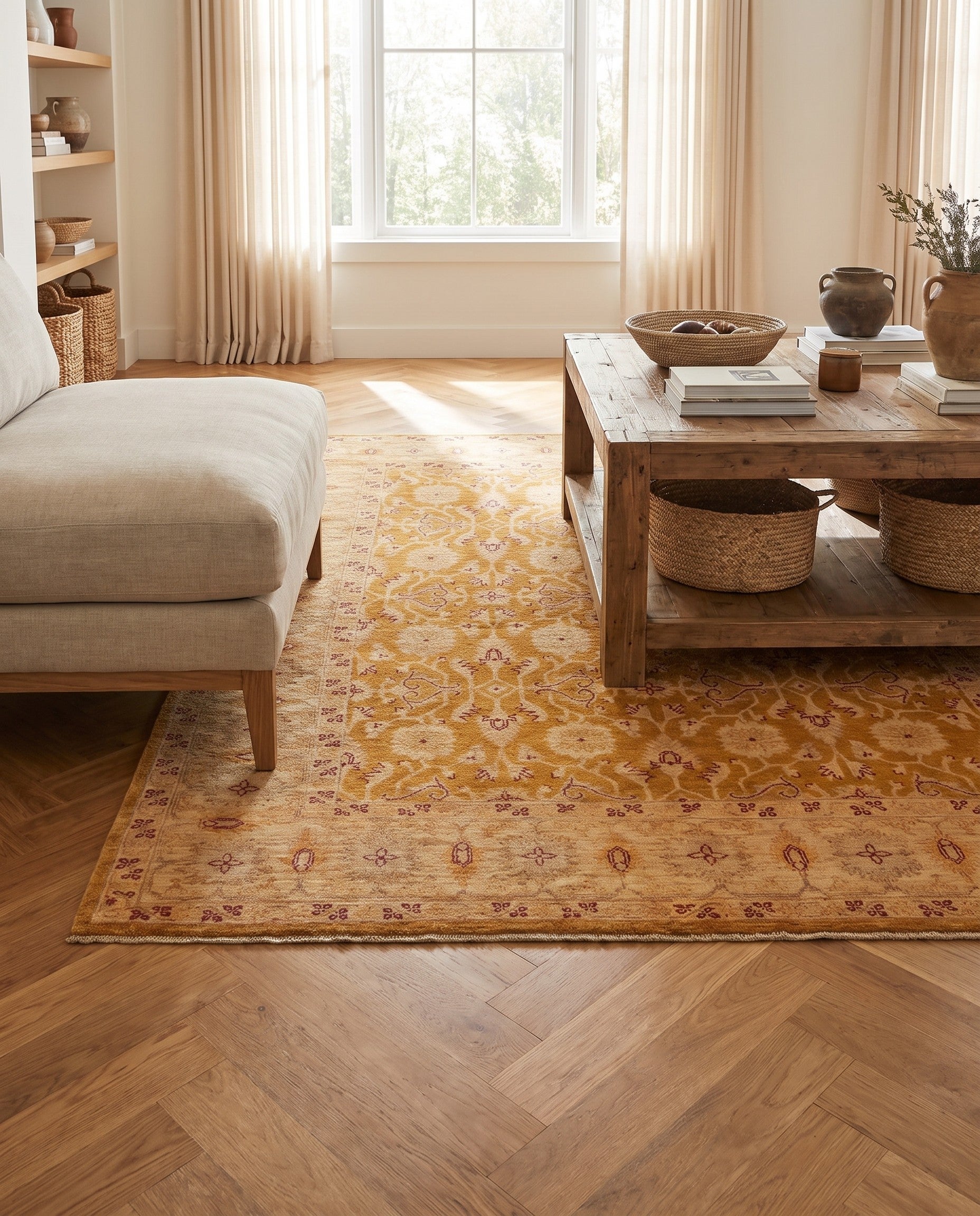 5' 7 x 7' 3 Hand Knotted Ziegler Rug
