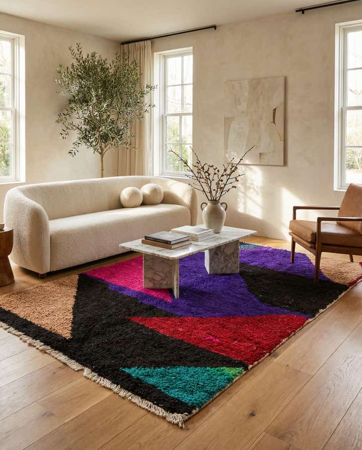 5' 4 x 7' 6 Hand Knotted Moroccan Wool Rug