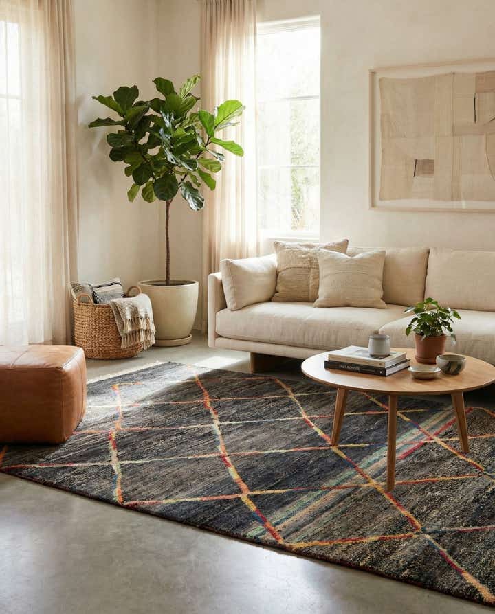 5' 6 x 8' 3 Hand Knotted Moroccan Wool Rug