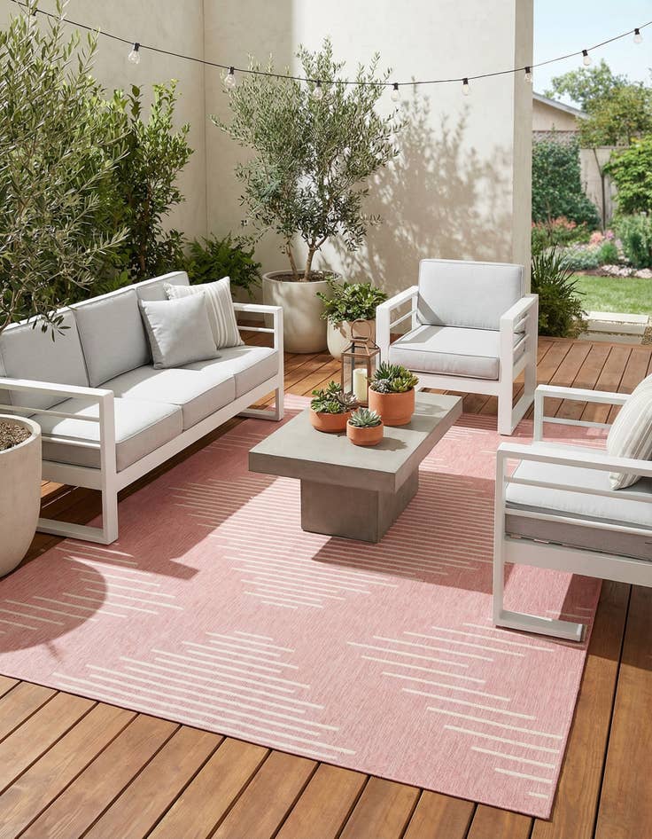 Detail image of 9' x 12'  Washable Modern Indoor / Outdoor Rug