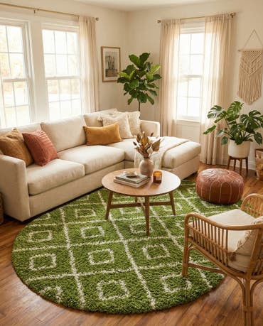  7' 10 x 10' Lattice Shag Oval Rug