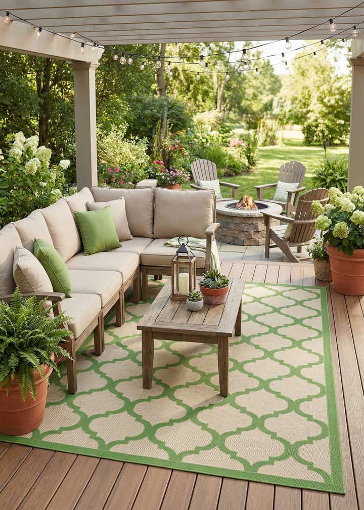6' x 9' Easy-Clean Trellis Indoor / Outdoor Rug