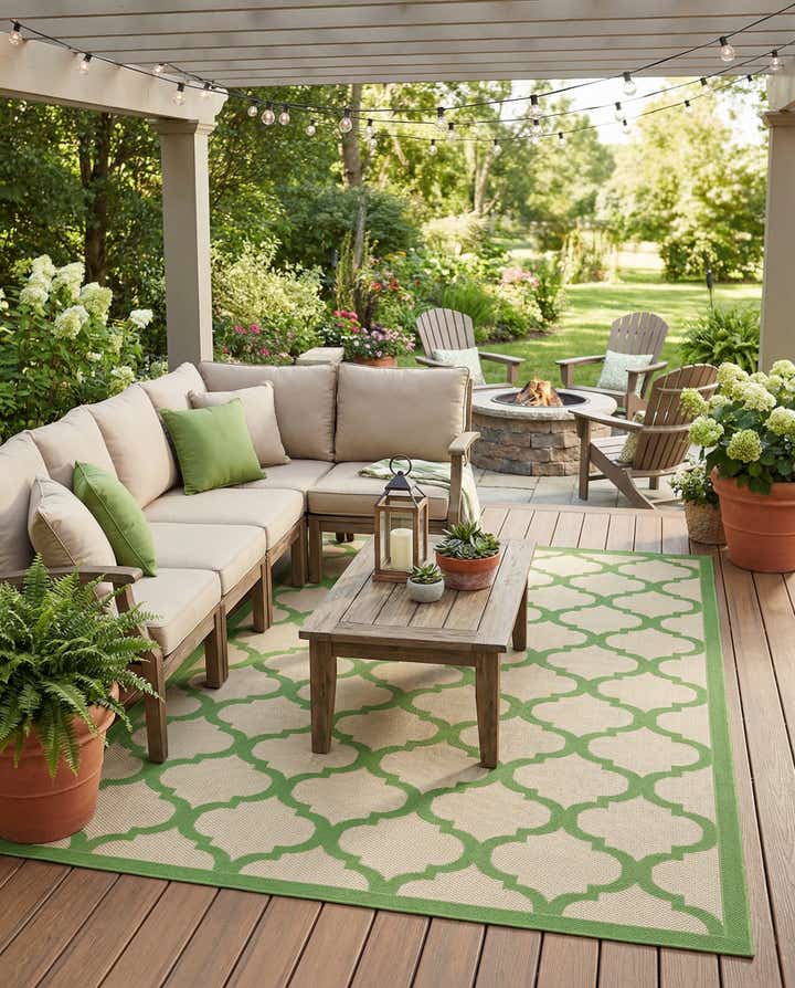 6' x 9' Easy-Clean Trellis Indoor / Outdoor Rug