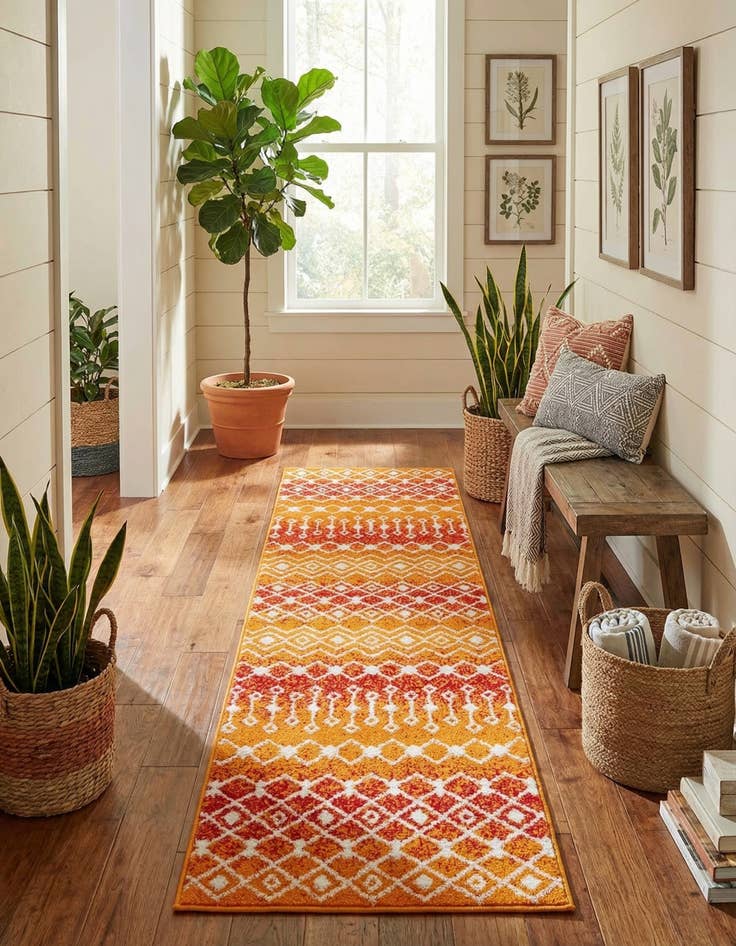 Detail image of 2' x 8' Moroccan Trellis Runner Rug