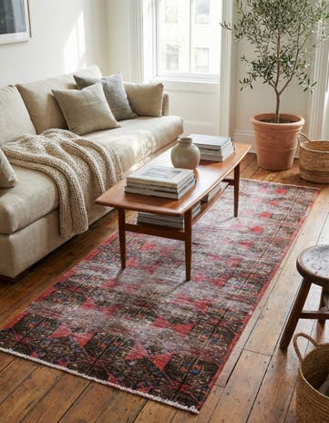 2' 7 x 6' 4 Hand Knotted Ultra Vintage Persian Wool Runner Rug