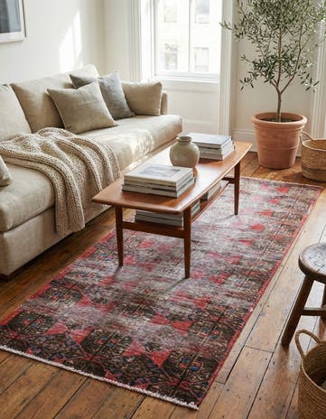 2' 7 x 6' 4 Hand Knotted Ultra Vintage Persian Wool Runner Rug