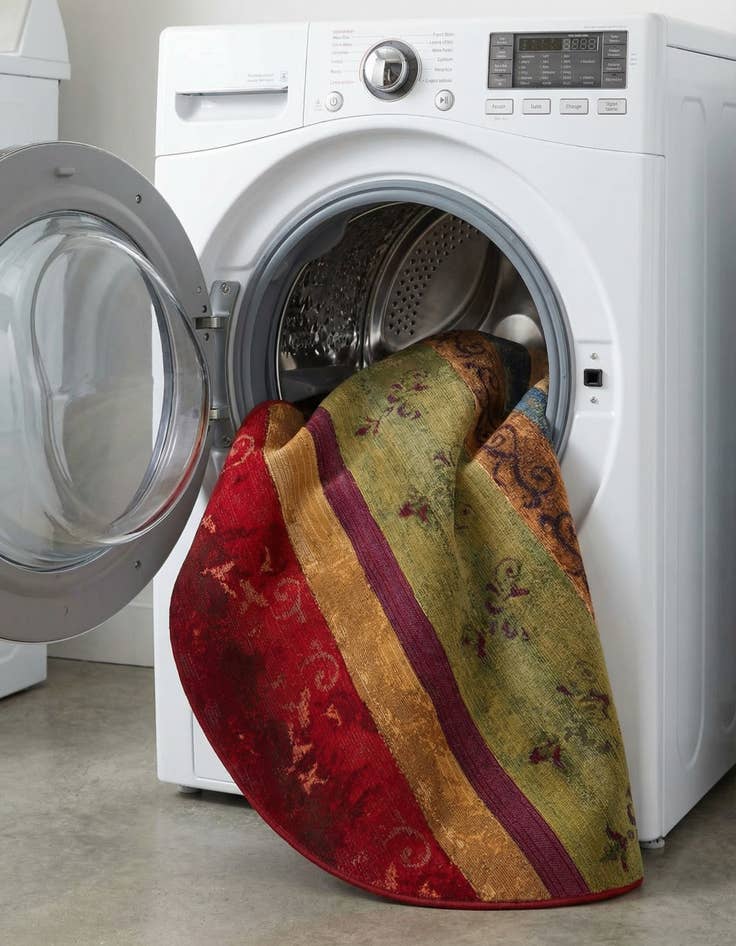 Detail image of  6' x 6'  Washable Modern Indoor / Outdoor Round Rug