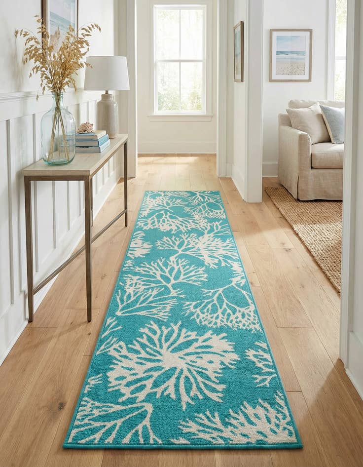 Detail image of 2' x 8' Easy-Clean Coastal Indoor / Outdoor Runner Rug
